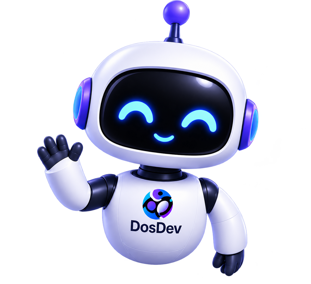 Робот-талисман DOSDEV машет рукой