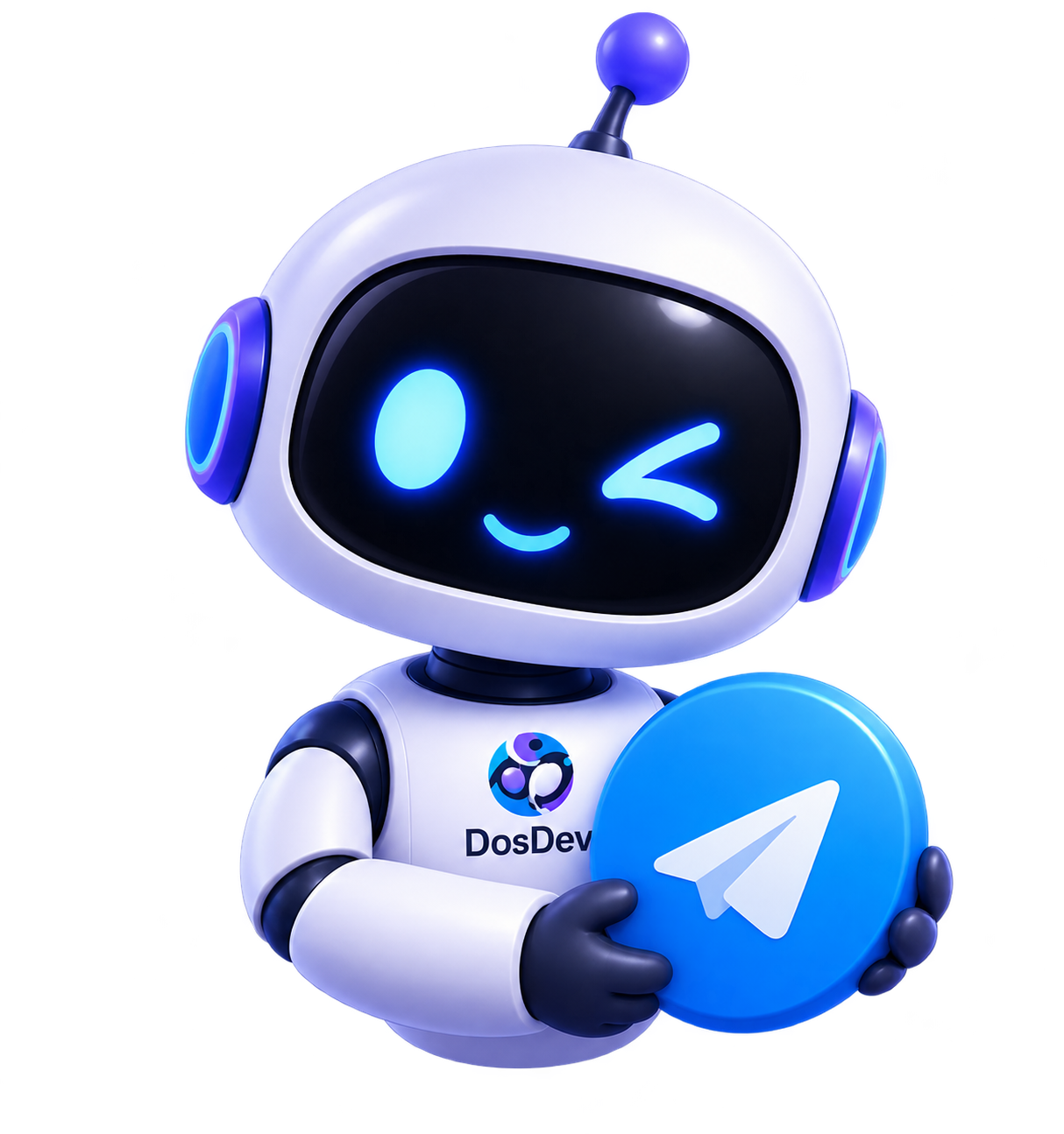 Робот DOSDEV с иконкой Telegram