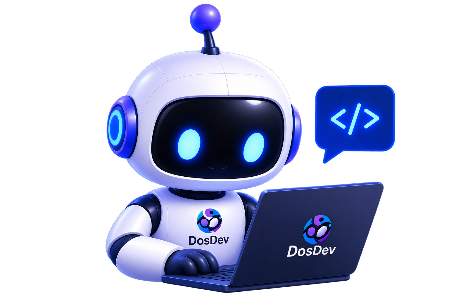 Глянцевый робот-разработчик DOSDEV